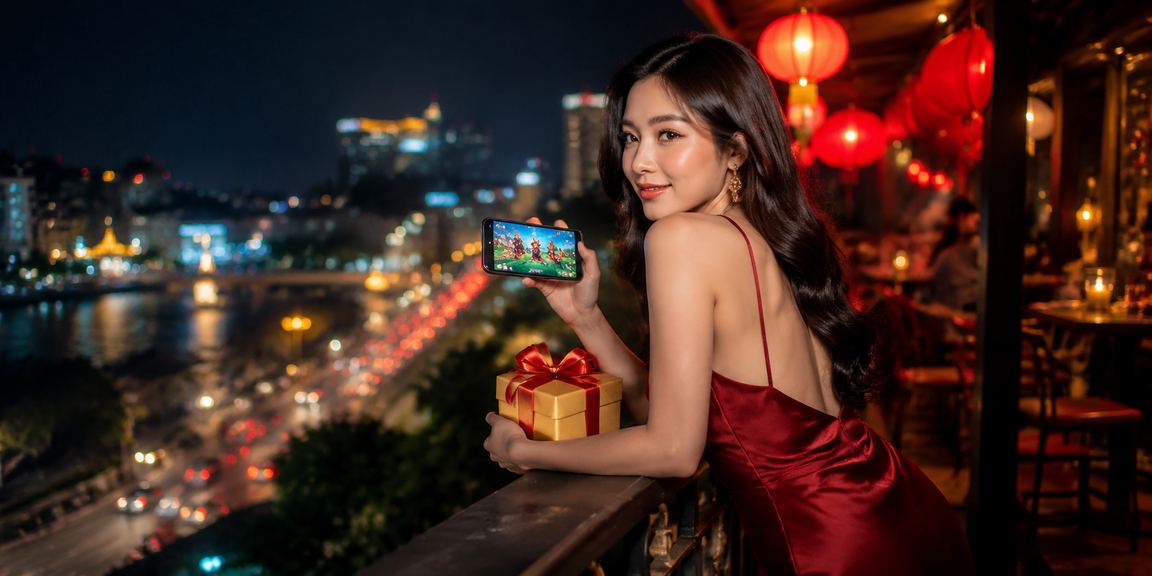Người dùng tại Hà Nội truy cập casino di động trong không gian quán cà phê buổi tối