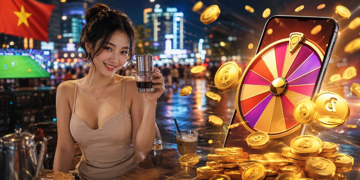 Trải nghiệm roulette live casino tại TP.HCM trong không gian cà phê hiện đại ban đêm